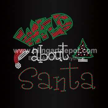 Wild About Santa Rhinestone Iron On Transfers
